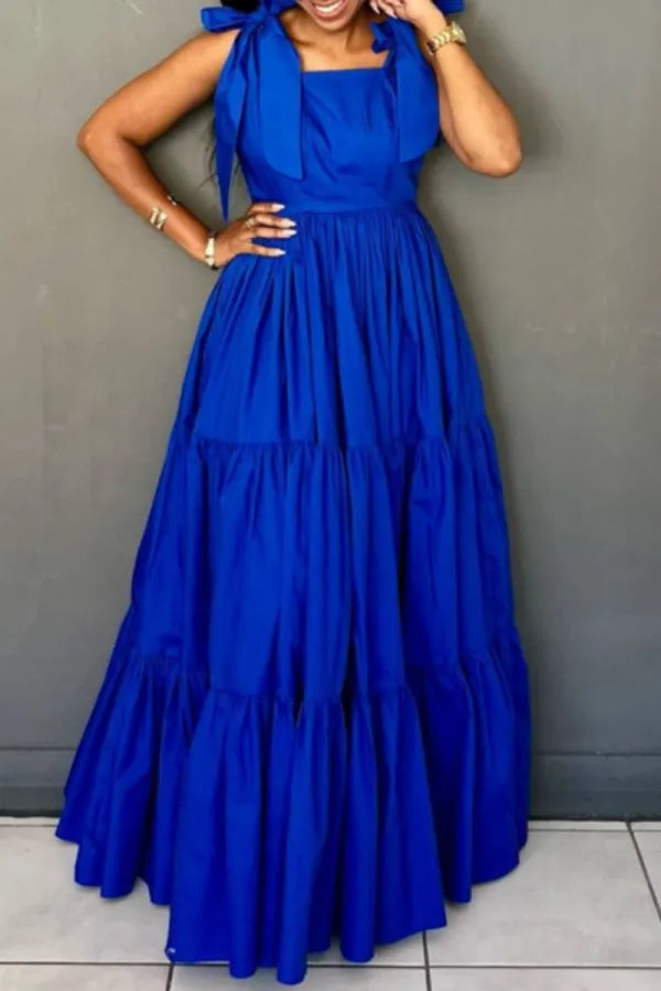 Bandage Backless Spaghetti Strap Long Dress