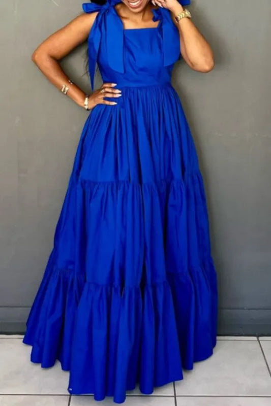Bandage Backless Spaghetti Strap Long Dress